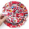 50 Fire Truck Graffiti Stickers: Personalized Cartoon Decor for Kids' Phones and Suitcases