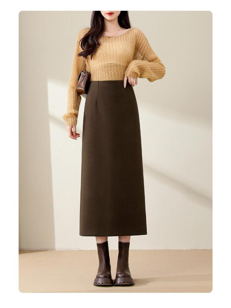 2026 Women's High-End A-Line Midi Skirt: Elegant, Slim-Fit, Hip-Hugging for Spring/Summer