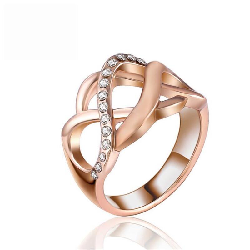 

Ring Hollow-out Cross Inlaid Rhinestones 6 срібний