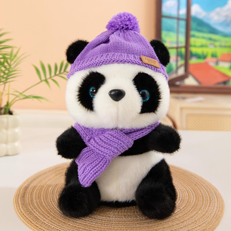 Panda Penguin Plush Toy With Scarf 25cm Kids Gift For Collectors And Decorations