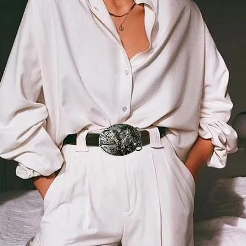 Vintage Metal Belt Buckle For Men Punk Western Cowboy Waist Strap Stylish Engraved Animal Buckle Novelty Buckles Accessories