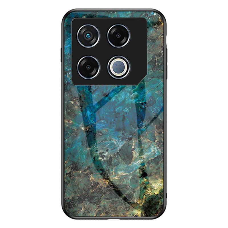 

For Infinix GT 20 Pro 5G Tempered Glass Case Marble Pattern Protective Phone Cover Emerald Marble