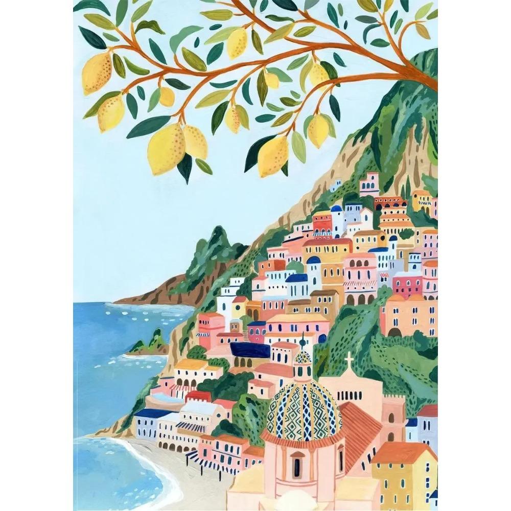 World Travel City Poster Landscape Greece Italy Florence Paris France Canvas Print Painting Wall Art Living Room Home Decorative