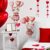 Cartoon Cute Little Cat Heart Balloon Bedroom Living Room Entrance Hall Home Background Beautification Wall Stickers