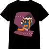 Kapuzen Cyberpunk T-Shirt Neonmaske Futuristisches Hacker Techwear Tee