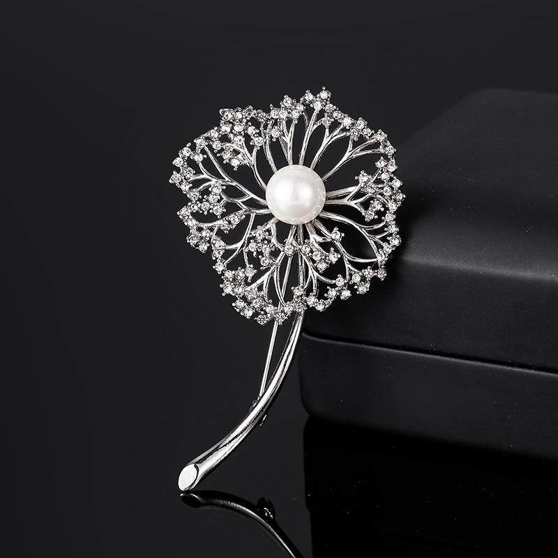 Atmospheric Romantic Dandelion Corsage High-End Femininity Pearl Snowflake Brooch Niche Design Pin With Jewelry