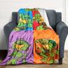 1pc Turtles TMNT Cozy Print Blanket Lightweight Warm Flannel Throw Blanket For Sofa, Bed, Living Room