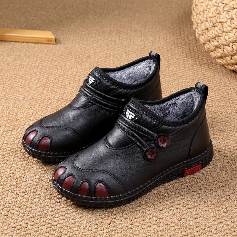 

Туфли Мамины туфли Зимняя обувь Пожилые женщины Противоскользящие Тепло Флисовая подкладка Туфли на плоской подошве 35EU/CN36 чёрный
