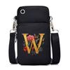Women Small Crossbody Shoulder Bags Vintage Flower Alphabet Mobile Phone Bag Purse Soft Leather Strap Handbag Mini Messenger Bag