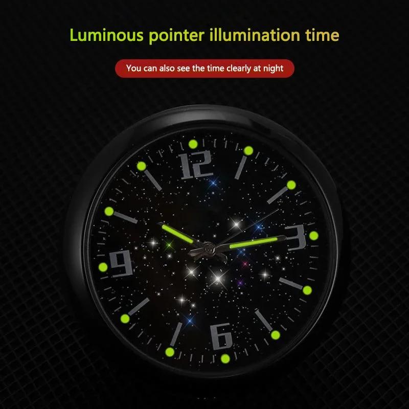 Car Sticker 1pcs Car Center Console Air Conditioner Quartz Luminous Clock Watch For Mercedes Benz A C E S G Class GLC CLE CLA GL