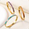 Chic Ethnic Flower Bangle Stainless Steel Women's Hand Bracelet  Gifts for Women Girl
