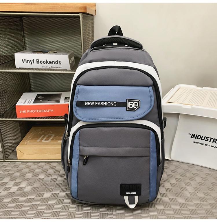 

New trendy high school student backpack large capacity outdoor sports break backpack men сірий колір