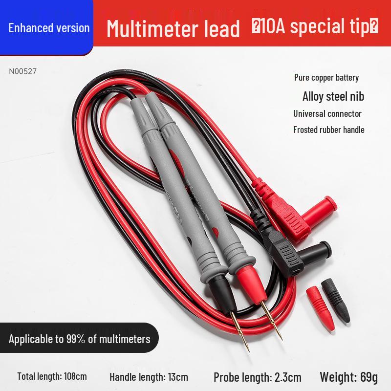High-Precision Multimeter Test Leads with Sharp Probes and Silicone Wires
