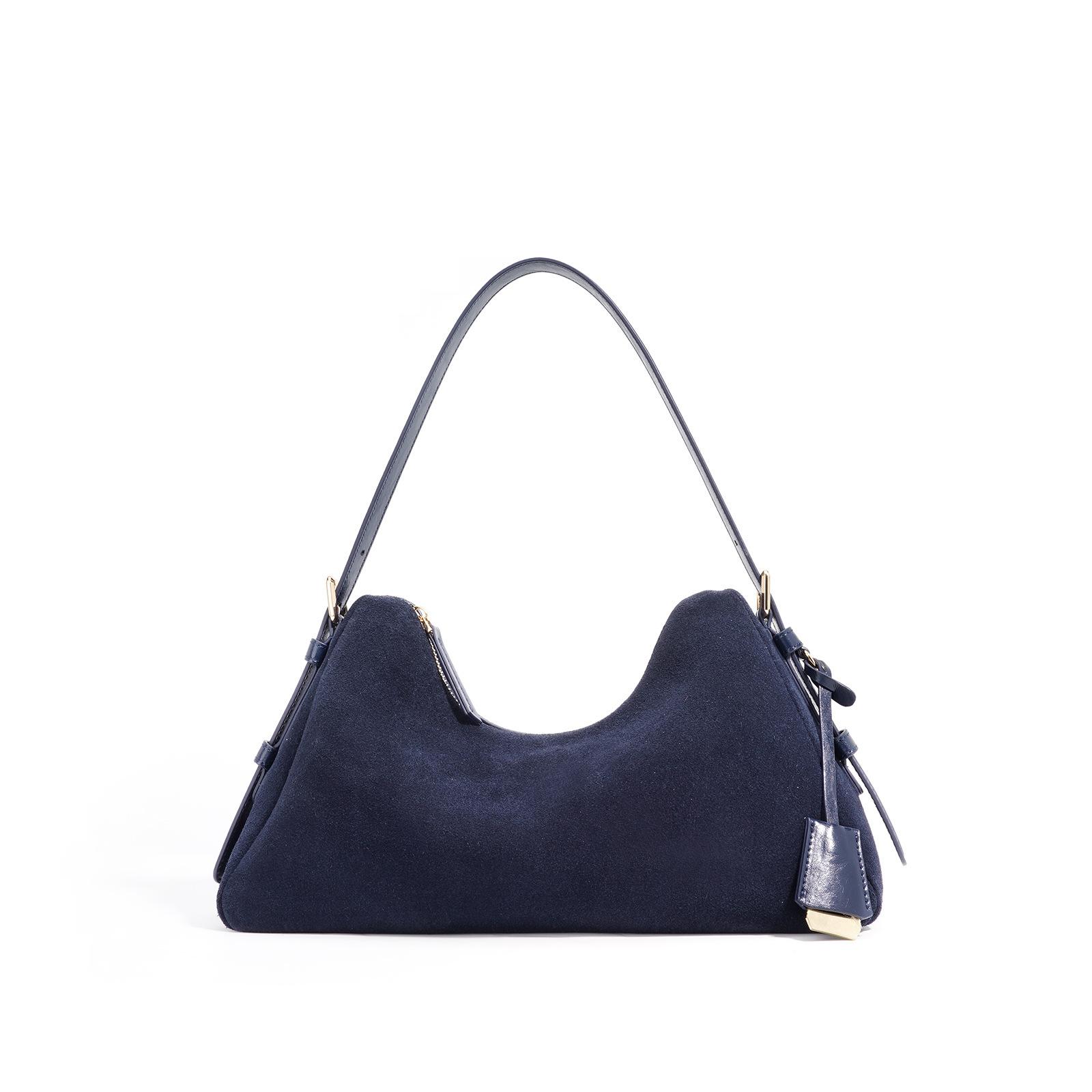 

Женская сумка-багет из коровьей кожи, модная сумка через плечо, большая вместимость синий