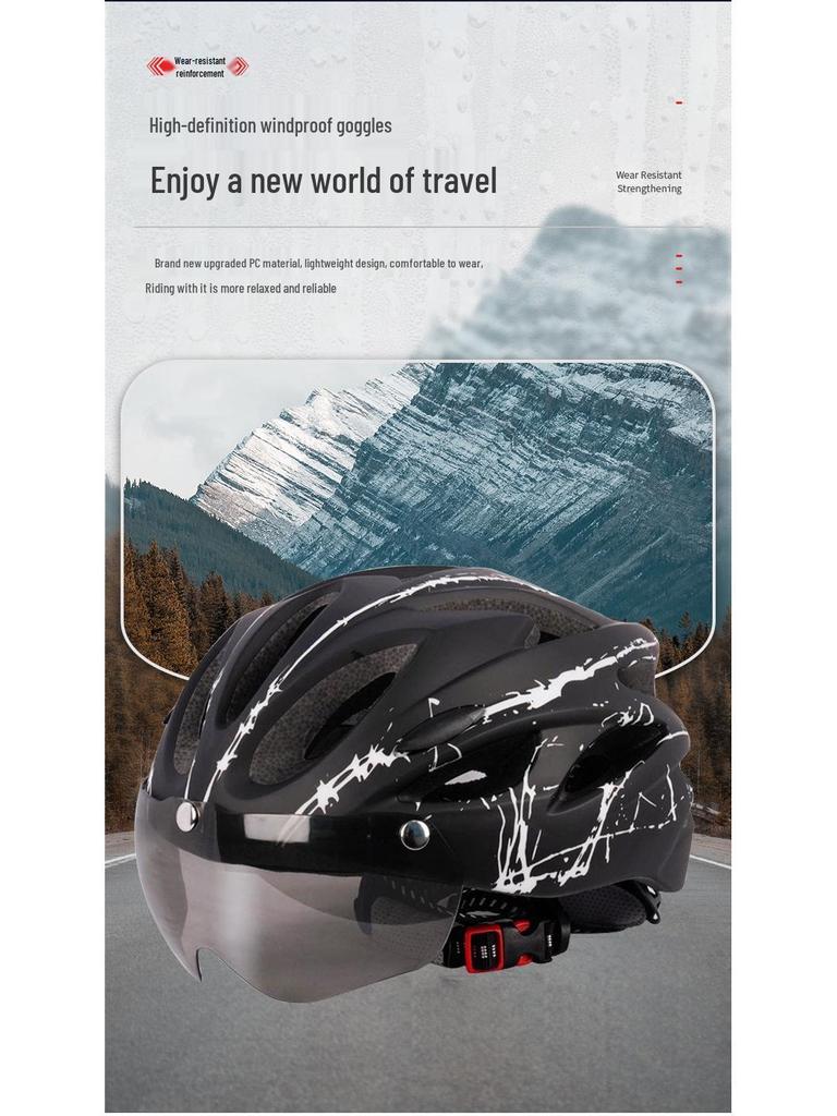 Unisex Adjustable Safety Helmet with Magnetic Windproof Goggles - One-piece Design