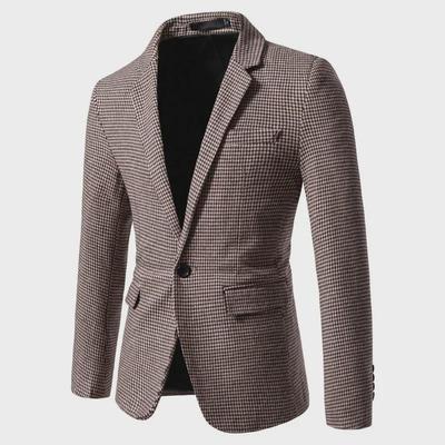 Jaqueta de terno casual xadrez masculina outono/inverno 2024