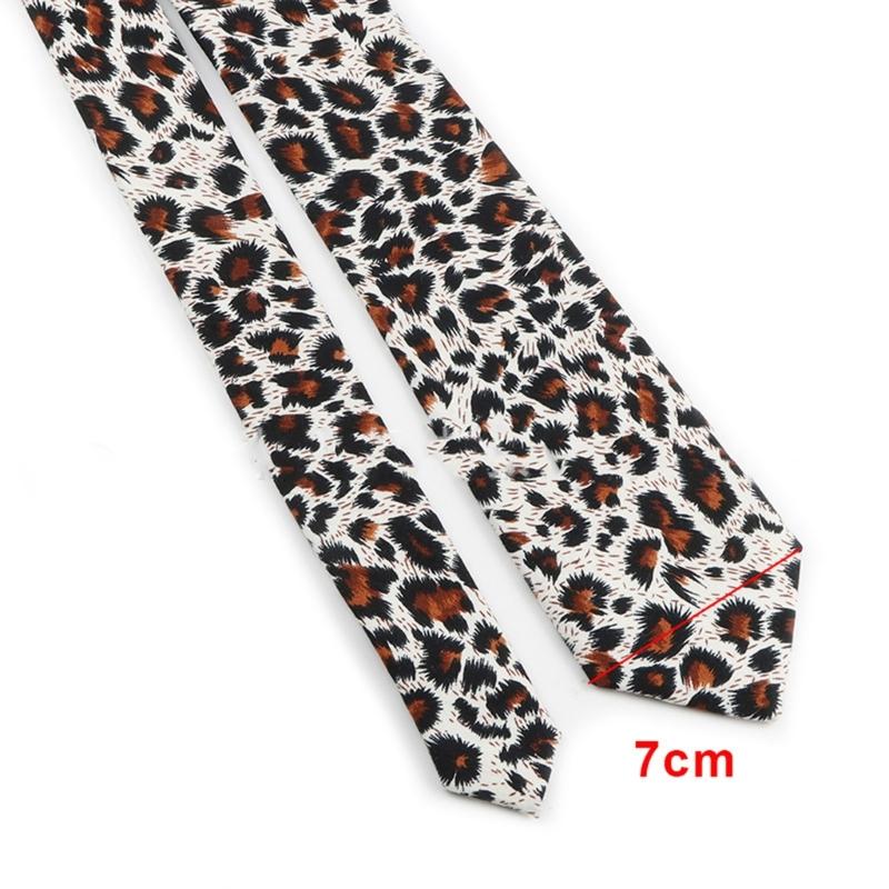 Fashionable Leopard Print Neck Tie For Men And Women Unisex Decorative Tie For Office And Party Gathering Accessory