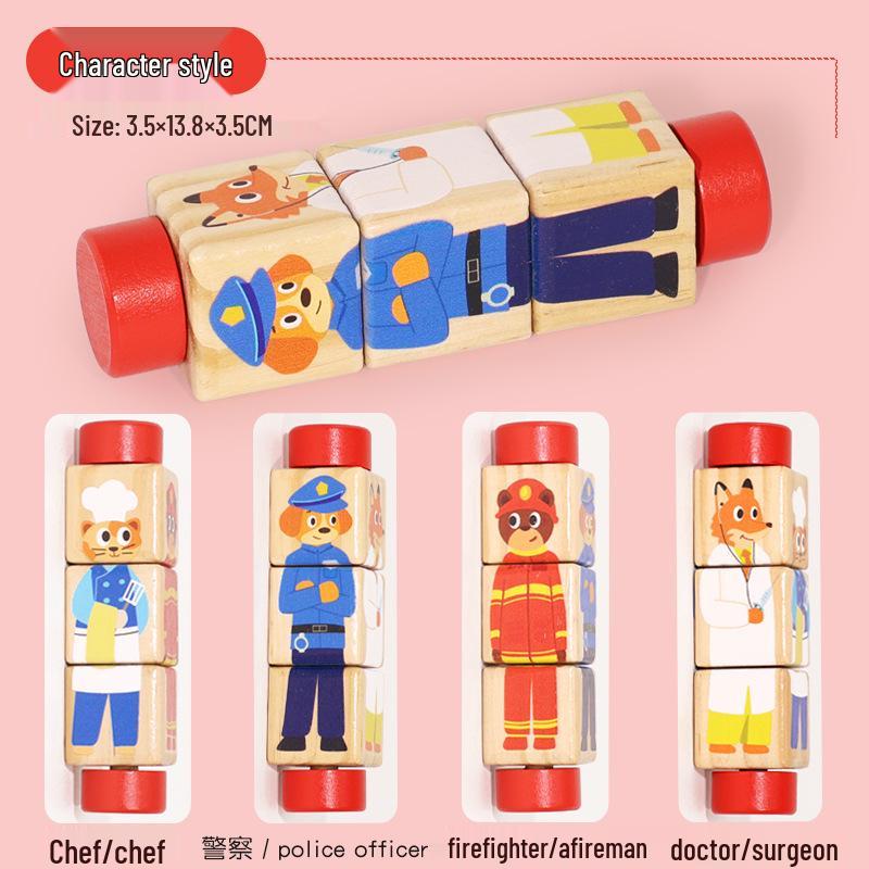 

Rotating Building Blocks Puzzle for Kids Ages 3-6: Educational Toy for Parent-Child Interaction with Large Particles