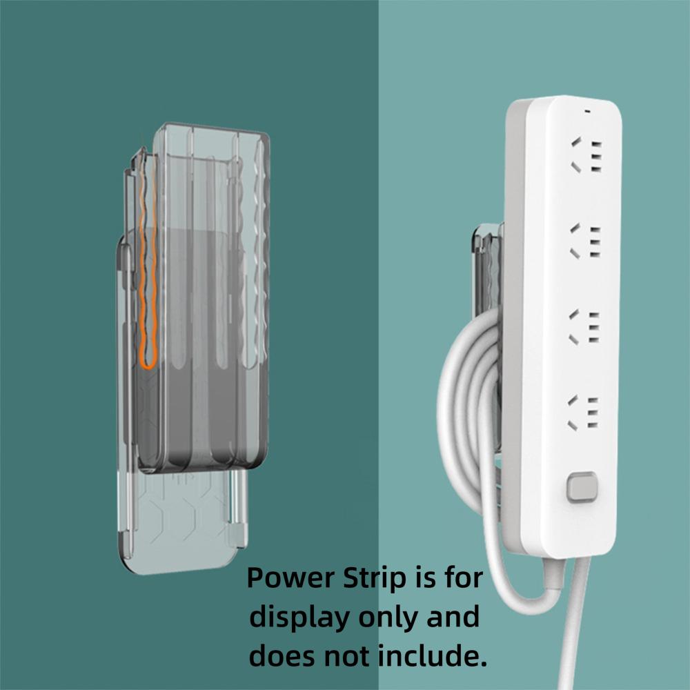 2in1 Socket Holder Organizer Wall-Mounted Punch Free Cable Organizer Self-Adhesive Seamless Power Strip Holder Gadget Home Decor
