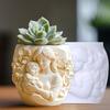 3D Mother hold child relief succulent plant flowerpot resin silicone mould goddess relief candle cup concrete mold gypsum molds