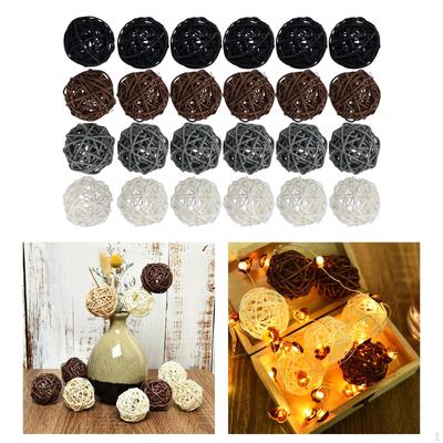 15/24Pc 5cm Wicker Rattan Balls for Weddings And Christmas Parties