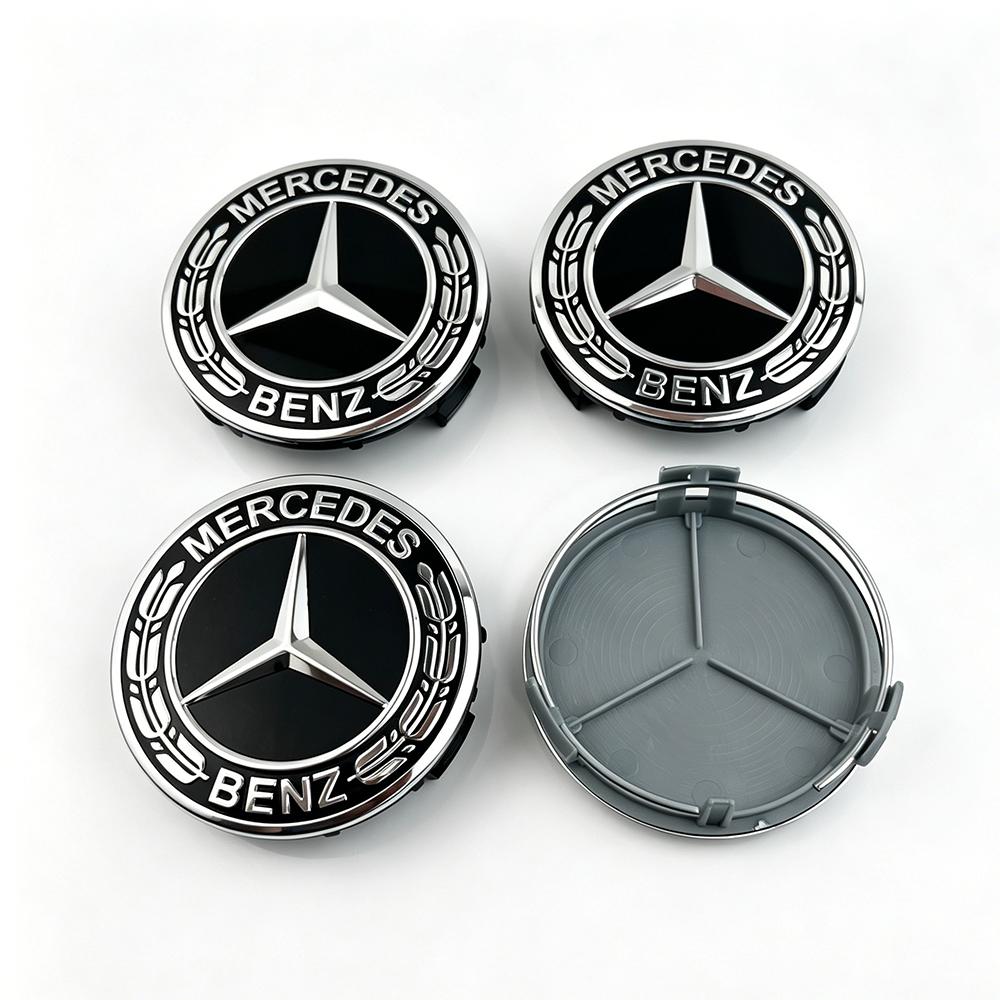 CRN1 4pcs 75mm Car silver Red Wheel Center Hub Caps For Mercedes Benz AMG W212 W205 W204 W211 W213 Accessories A0004000900