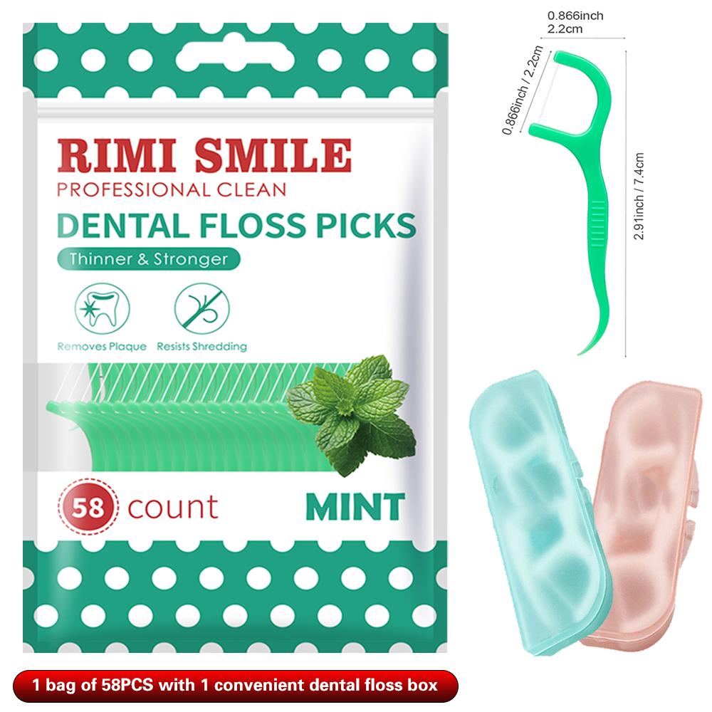 (Equipped with convenient dental floss box) Mint flavored 330/180/58/10PCS - Affordable dental floss stick - Daily oral care too
