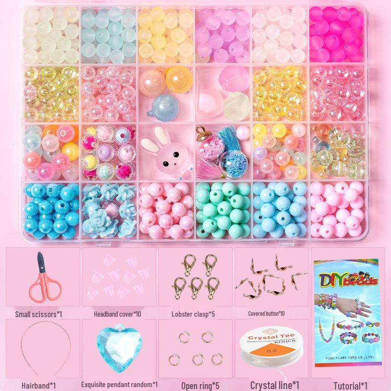 24-Grid DIY Stringing Beads Kit for Kids - Bracelet & Necklace Crafts