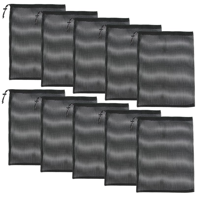 Garneck Mesh Bags, 10-Piece Set, Multifunctional Drawstring Net Bags for Storing Items, Durable, 45x35cm