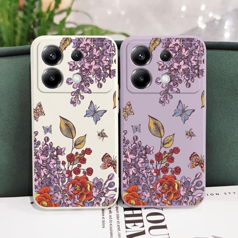 Nostalgic Flower Phone Case For Xiaomi Poco X7 X6 F6 M6 M5 M5S F5 X5 F4 X4 M4 F3 M3 X3 Pro 4G 5G GT Silicone Cover