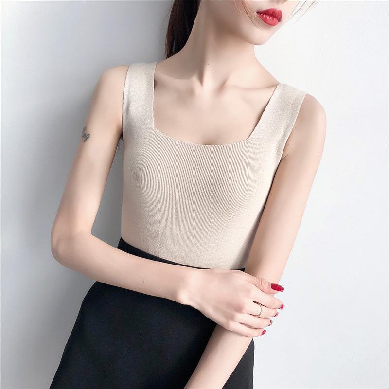 Retro Hong Kong Sleeveless Slim-Fit Camisole One Size жёлтый