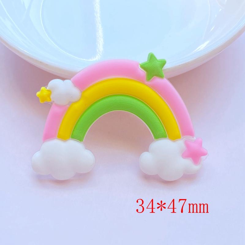 10 Stück Neue Niedliche Transparente Cartoon Regenbogen Serie PVC Flexibler Kleber Flache Rückseite DIY Scrapbook Verzierung Handy Basteldekoration