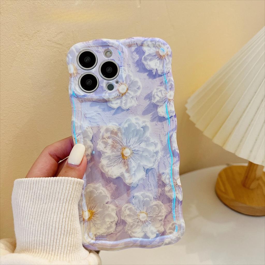 Luxury Laser Flowers Glitter iPhone Case For iPhone 11 12 13 15 16 Pro Max 14 Plus Fashion Soft Silicone Shockproof Bumper Cover