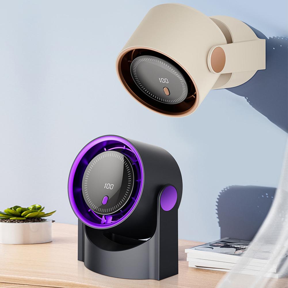 100 Level Desktop Cooling Fan USB Rechargeable High-Speed Circulating Fan Digital Display Electric Personal Fan for Home Office