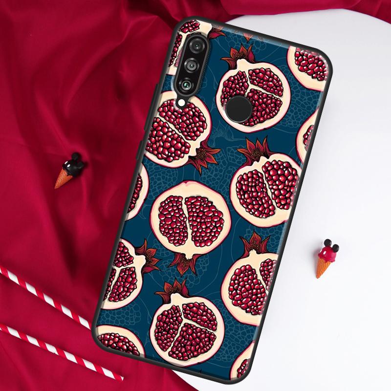 Tropical Pomegranate Pattern For Huawei Nova Y61 Y70 Y90 Y60 Y72 Y91 12s 12i 11i 7i 8i 9 10 SE P60 Pro P30 P40 Lite Case