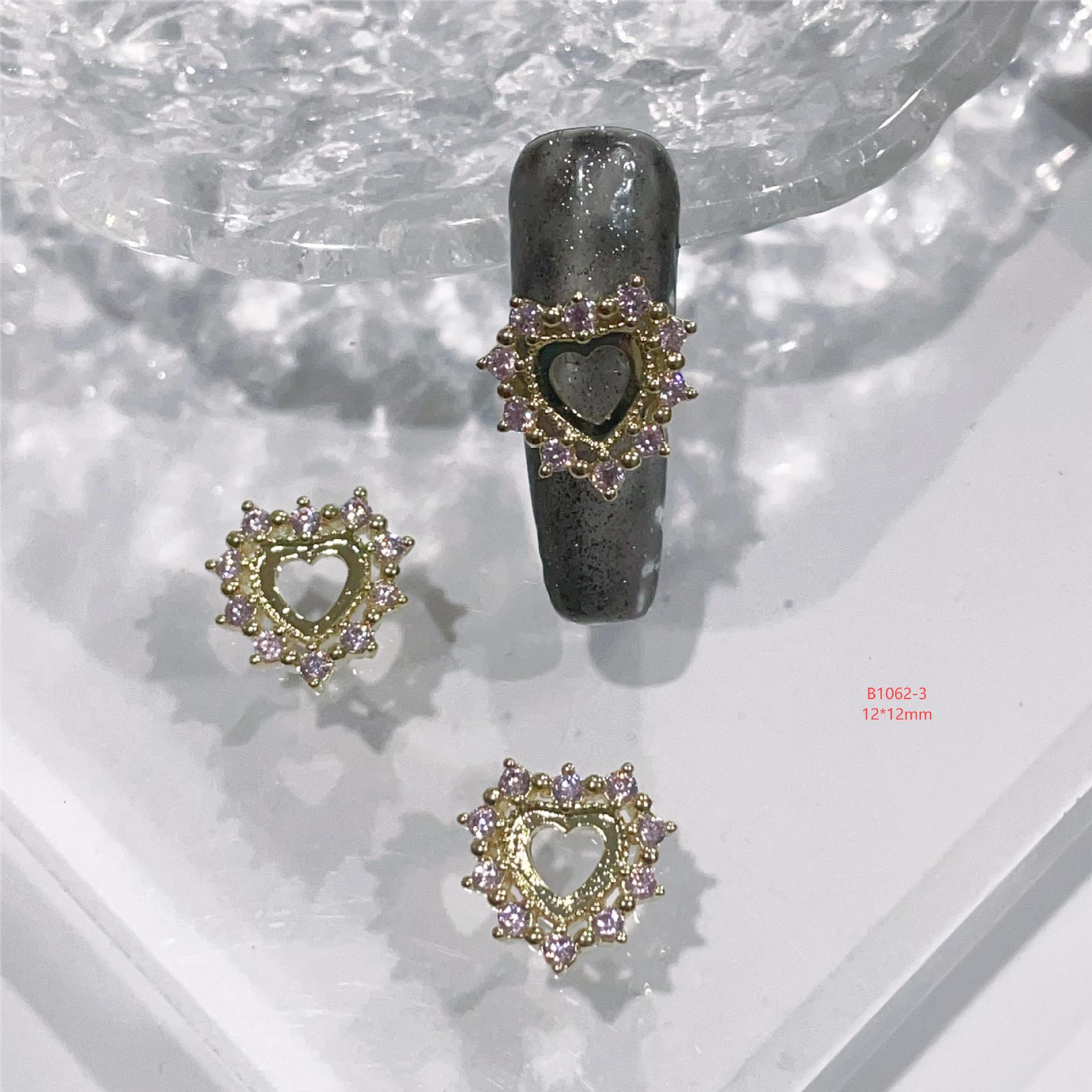 

Rhinestone Rose DIY Nail Patch Jewelry: Sweet Girl Heart Zircon Nail Art Accessories