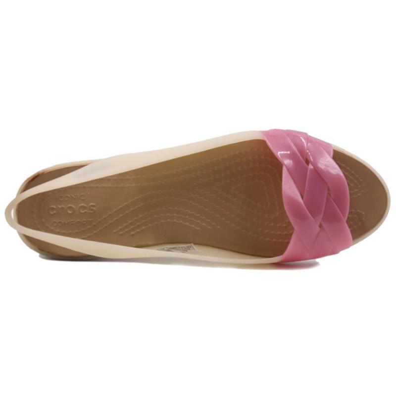 Crocs Isabella Fashion Sandały Codzienne z Odkrytymi Palcami Damskie Białe Różowe