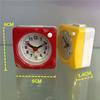 Analog Quartz Bedside LED Desk Sweep Travel Square No Noise Portable Plastic Alarm Clock Battery Needle Mini Non Ticking