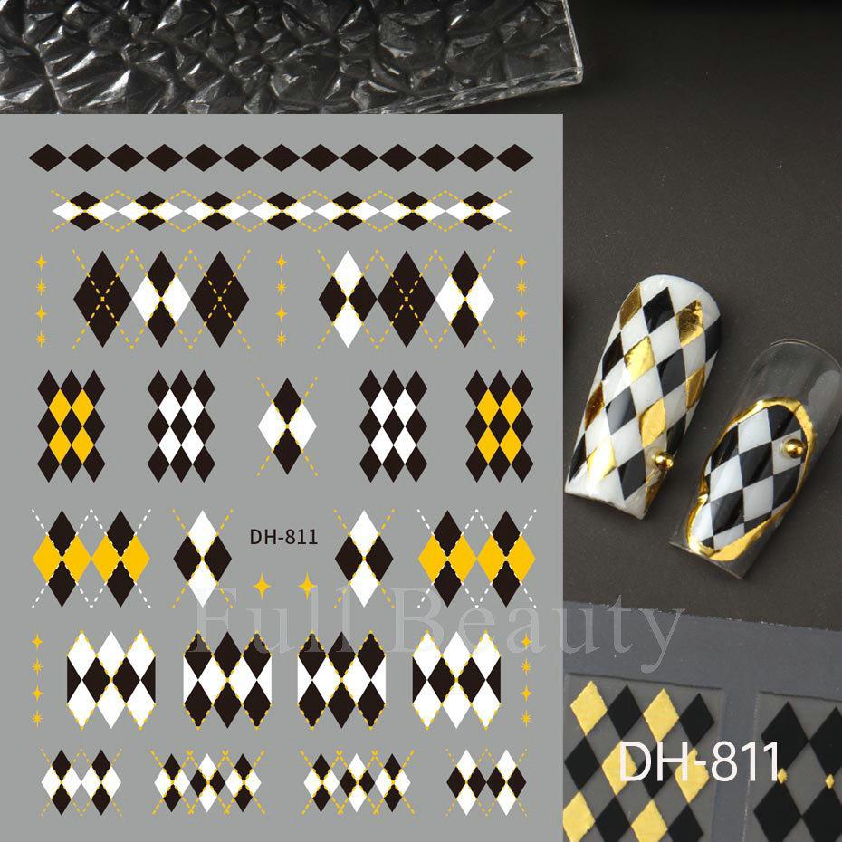 Nail Art Sticker, Little Spirit Snake, Moon, Mango, Gold And Silver, Black And White Snake Cartoon Nail Sticker.