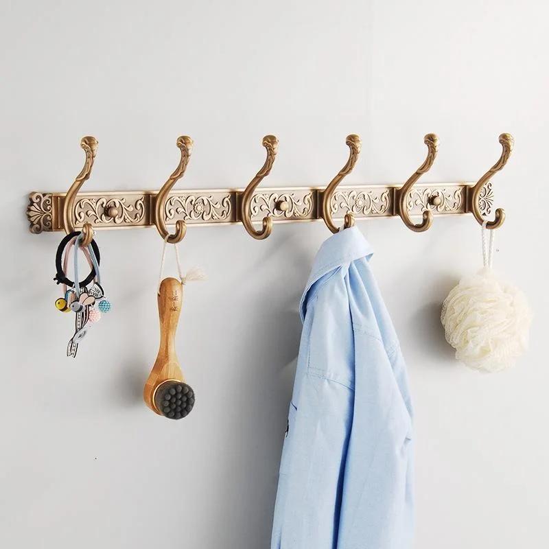 Brand New Antique Embossed Wall Mounted Coat Hooks 5 Row Coat Hook Door Back Bag Key Storage Rack Bathroom Towel Racks Wholesale