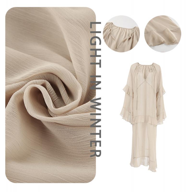 Khaki Spring-Summer New Ruffle Dress Fashion Sun-Protective Long Dress For Women