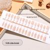 T478 Little Orchid Almond French Long Pre-made Nail Set XS/S/M