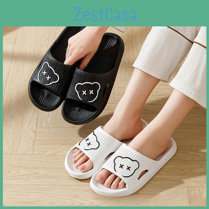 Sandals Girl Cute Bear Heart Female Summer Couple Outside Wear Antiodor Stepping Shit Sense Home Slippers