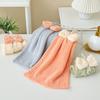 4 pcs Coral Fleece Children's Hand Towel Cartoon Bow Tie Baby Kids Absorbent Quick Drying Face Towel Hanging Towel