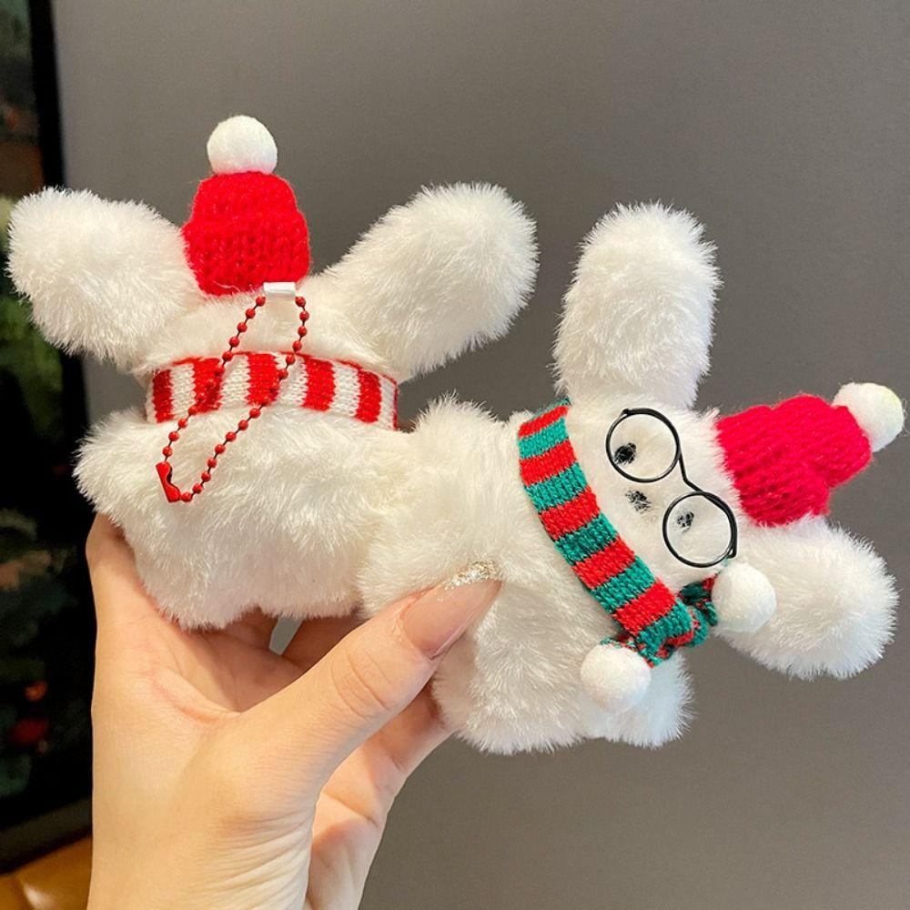 Cartoon Animal Christmas Dog Pendant Cute Plush Puppy Keychain Christmas Decorations