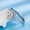 Gothic Holy Light Round Four-clawed Zircon Ring Female Simulation Diamond Ring 1 Carat Zircon Open Ring