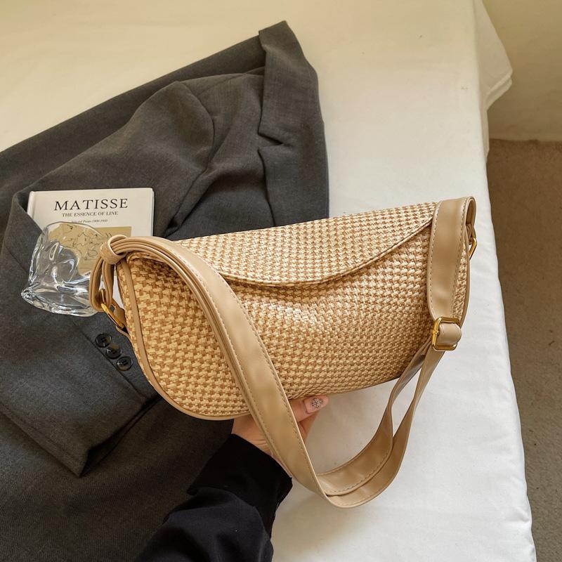 Retro Plaid Large-capacity Bag Women's 2025 New Autumn and Winter Versatile Commuter Messenger Bag Internet Celebrity Shoulder Dumpling Bag