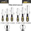 High Strength Phillips & Slotted Screwdriver Set with Non-Slip Magnetic Handle, Chrome Vanadium, High Hardness