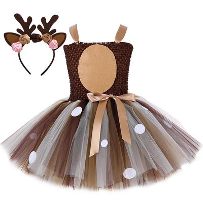 Hirsch-Kostüm für Mädchen, Weihnachten, Tutu-Kleid, Halloween, Elch, Rentier, Verkleidung für Kinder, Mädchen, Geburtstagsparty, Kleidung