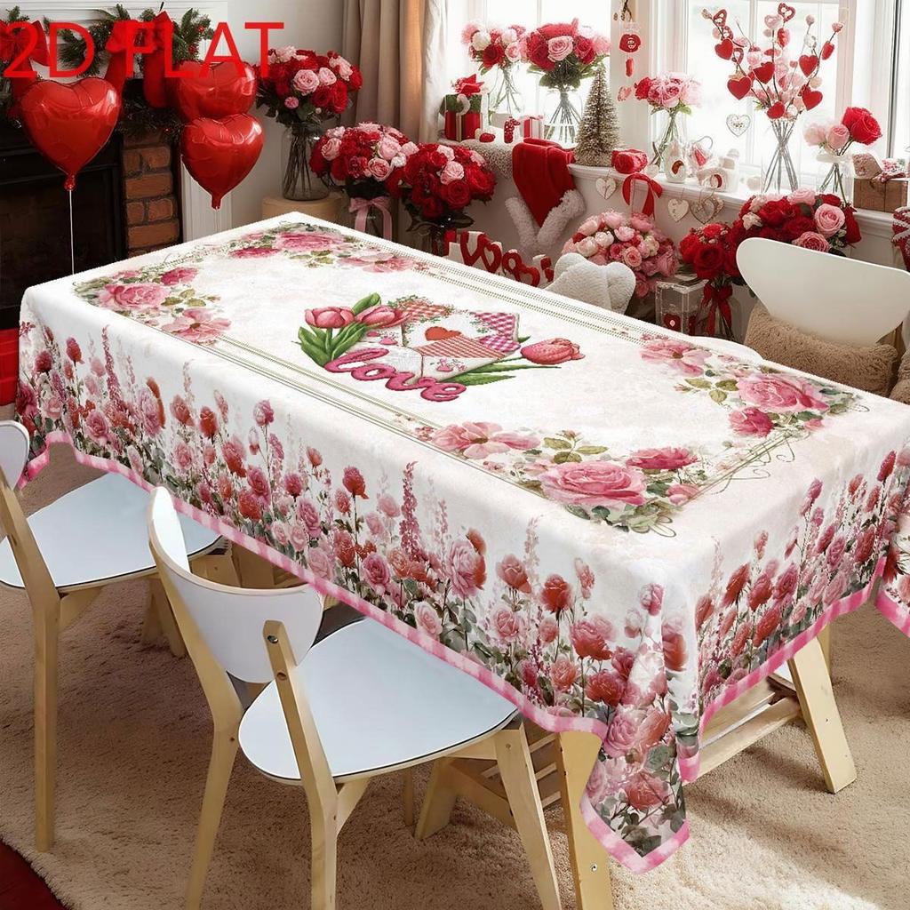 Vintage Floral Washable Tablecloth Soft Brushed Decorative Table Cover for Kitchen Dining Home Party Wedding Furniture Protection Home Decor